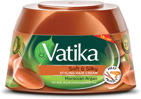Vatika Naturals Moroccan Argan Hair Cream Silicone-Free Nourishing Formula 210 ml