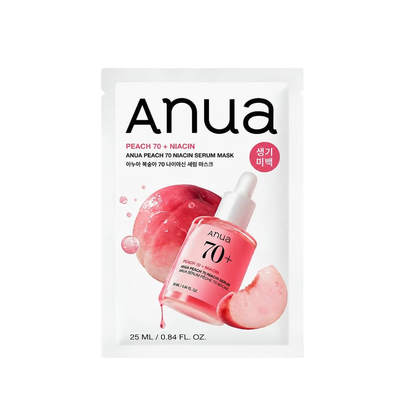 Anwa Niacin & Peach Hydrating Serum Sheet Mask, Niacinamide and Hyaluronic Acid, 25g