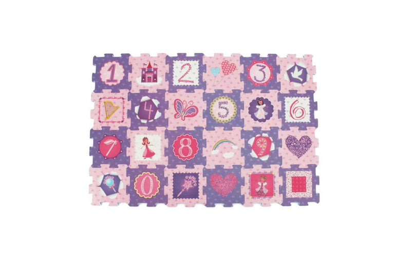Sunta Fairy Princess and Numbers Puzzle Play Mat, EVA Foam, 24 Pieces