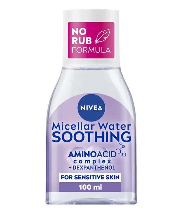 NIVEA Soothing Micellar Water Liquid Cleanser Amino Acid Complex Dexpanthenol 100ml