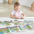 Hape Rescue Vehicles Puzzle Set, 4 Puzzles with 57 Pieces and 12 Storytelling Tiles, Ages 3+