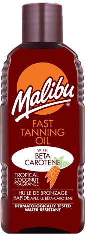 Malibu Fast Tanning Oil With Carotene, Gradual Natural-Looking Tan, 200ml