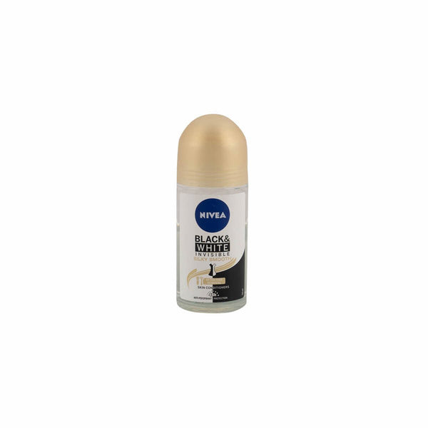 Nivea Black & White Invisible Roll-On Deodorant, Quick-Drying Sweat and Odor Protection