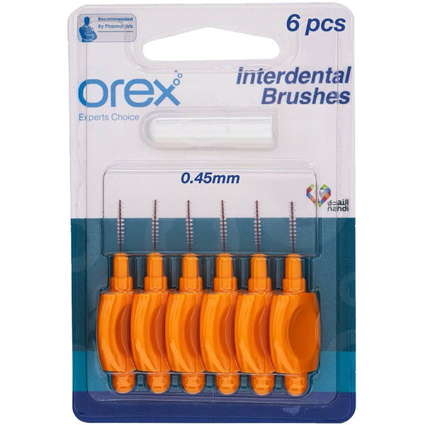 Orex Interdental Brushes 0.45 mm Soft Flexible Reusable 6 Pieces