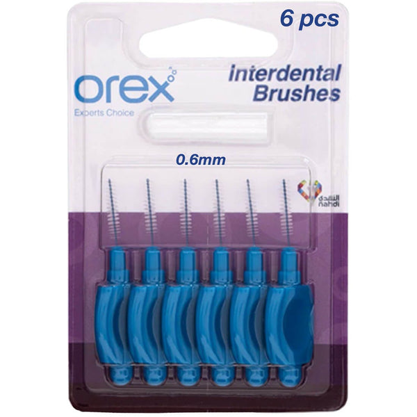 Orex Interdental Brushes 0.6 mm Soft Flexible Bristles 6 Pieces