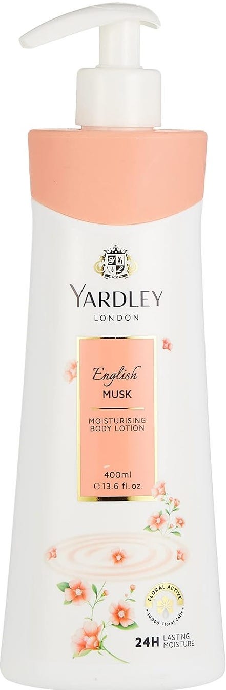 Yardley English Musk Moisturising Body Lotion Cotton Flower Shea Butter Hyaluronic Acid 400 ml