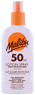 Malibu SPF50 Lotion Spray Sunscreen 200ml with UVA and UVB Protection