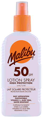 Malibu SPF50 Lotion Spray Sunscreen 200ml with UVA and UVB Protection
