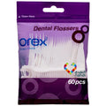 Orex Dental Flossers with Foldable Toothpick, Extra-Strong Double Floss, 60 Pieces