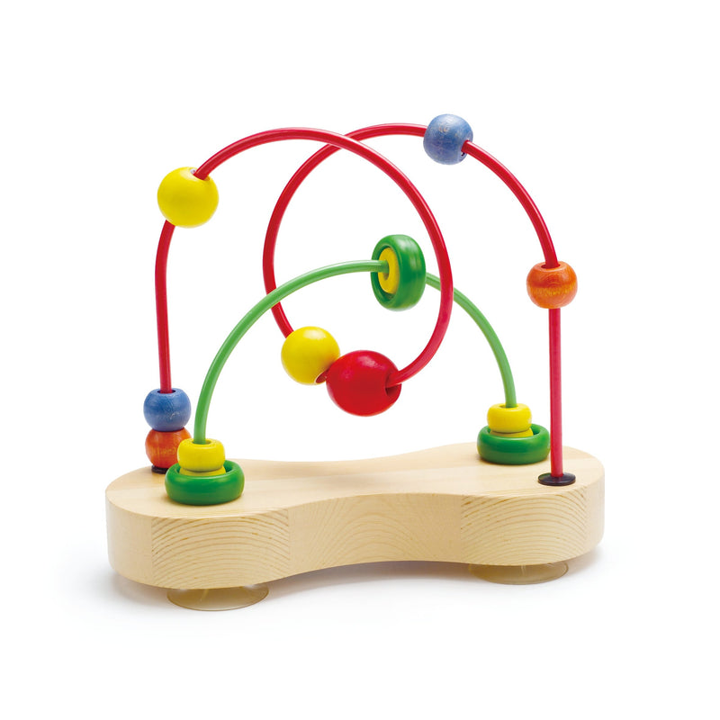 Hape Double Bubble Wooden Bead Maze Toy with Suction Cups