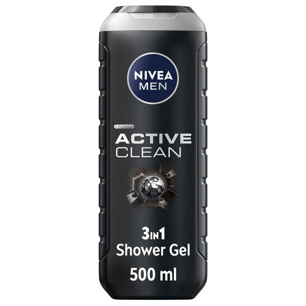 NIVEA MEN Active Clean Charcoal 3-in-1 Shower Gel