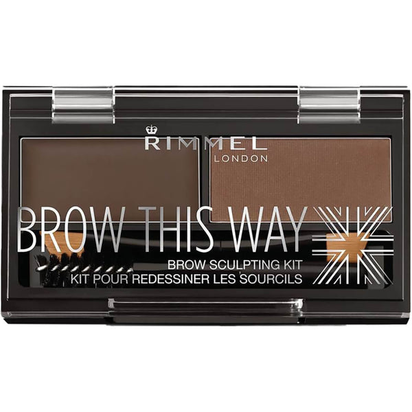 Rimmel Brow This Way Eyebrow Sculpting Kit Powder and Wax Dark Brown