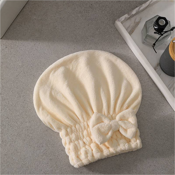 Rifi Hair Drying Cap Coral Fleece Bow 25 x 30 cm