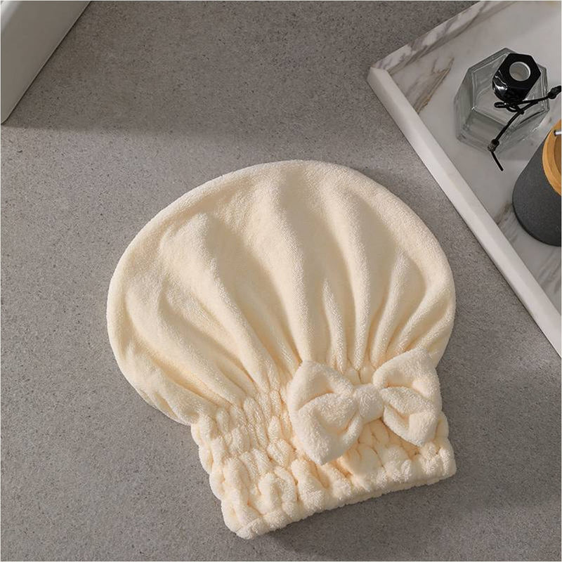 Rifi Hair Drying Cap Coral Fleece Bow 25 x 30 cm
