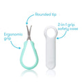 Frida Baby Easy Grip Nail Scissors with Rounded Tips, Stainless Steel Blades, Grip and Safety Case