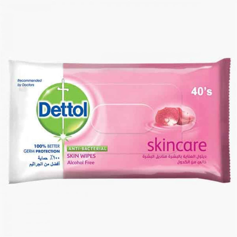 Dettol Skin Care Wipes Alcohol-Free Glycerin Formula 40 Pieces