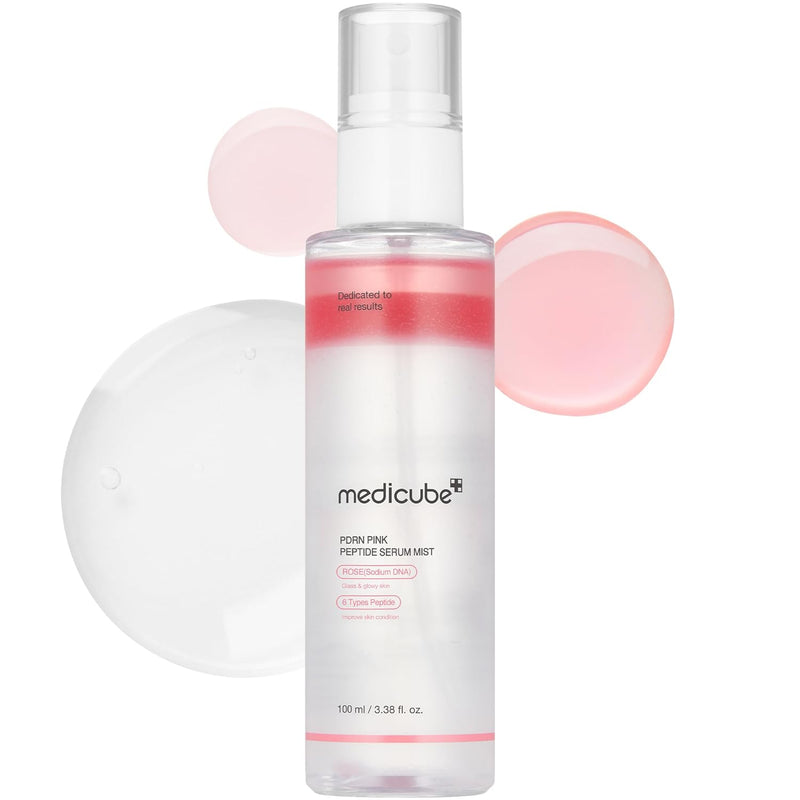 Medicube PDRN Pink Peptide Serum Mist, Liquid Facial Serum for Dry Skin