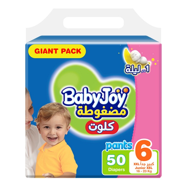 Baby Joy Pants Size 6 Disposable Diapers, High Absorption, Flexible Design, 50 Pack