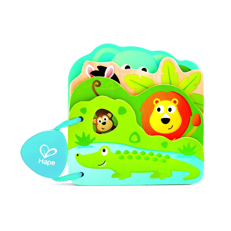 Hape Baby's Wild Animal Book Wooden Baby Book