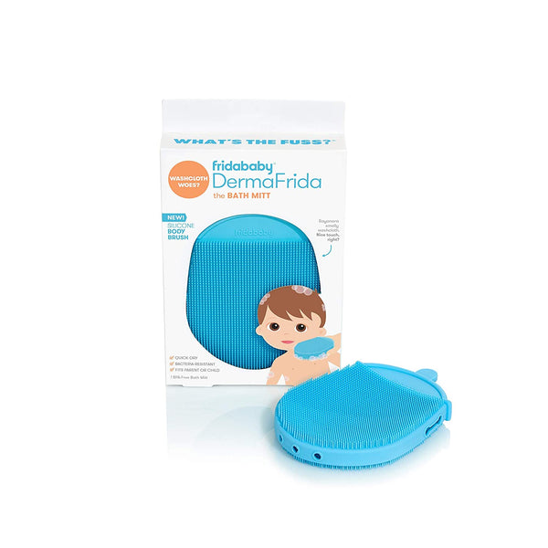 Frida Baby DermaFrida Bath Mitt Silicone Exfoliating Bath Brush with Suction Cup