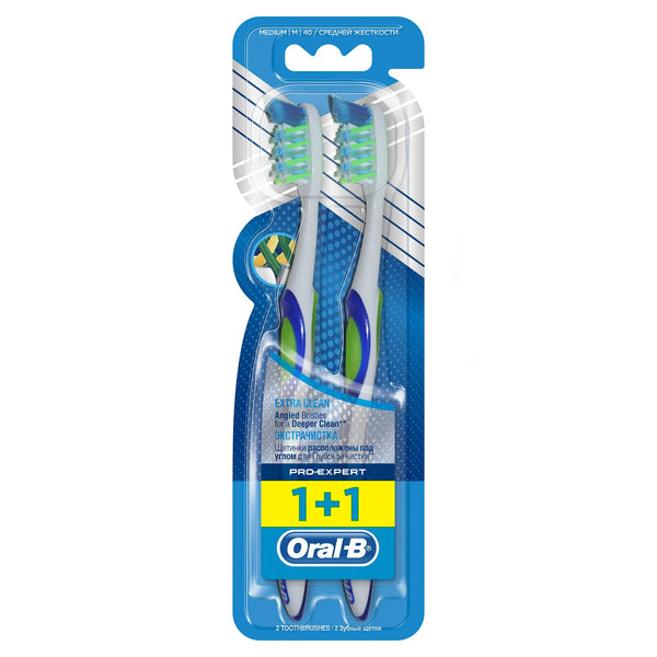 Oral-B Pro-Expert CrossAction Extra Clean Manual Toothbrush Medium 2 Count