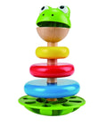 Hape Mr. Frog Wooden Educational Stacking Rings Toy, Colorful Rings, Rattle and Clapper, 12M+