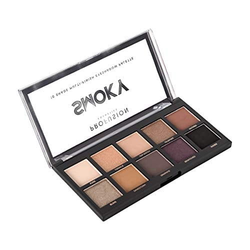 Profusion Cosmetics Smoky Eyeshadow Palette, 10 Shades, Deep Neutrals and Charcoal