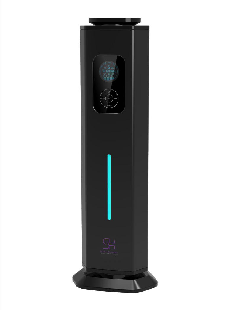 Scent Harmony Vertical Smart Aroma Diffuser, High-Pressure Electric, Black, 1000ml, 500-3000 m3