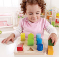 Hape Wooden Color & Shape Sorter Educational Toy, 9 Pegs, 3 Shapes, 18 Months+