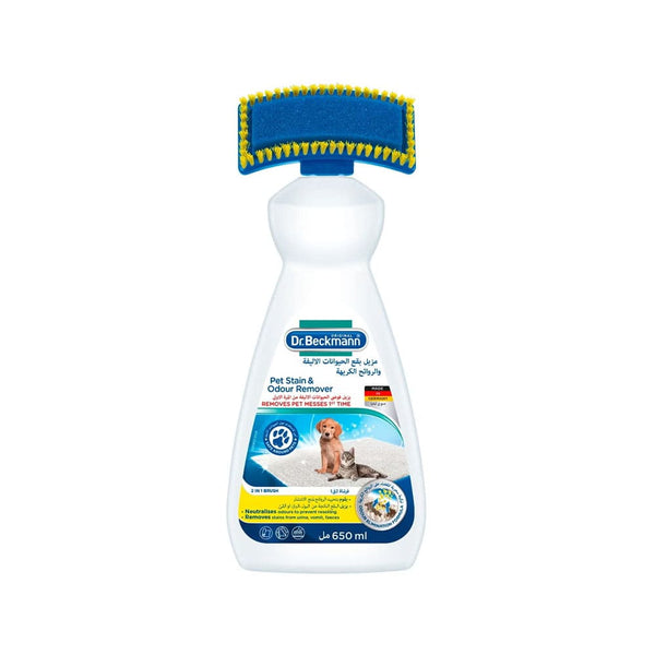 Dr. Beckmann Pet Stain & Odor Remover Spray with 2-in-1 Brush, 650 ml