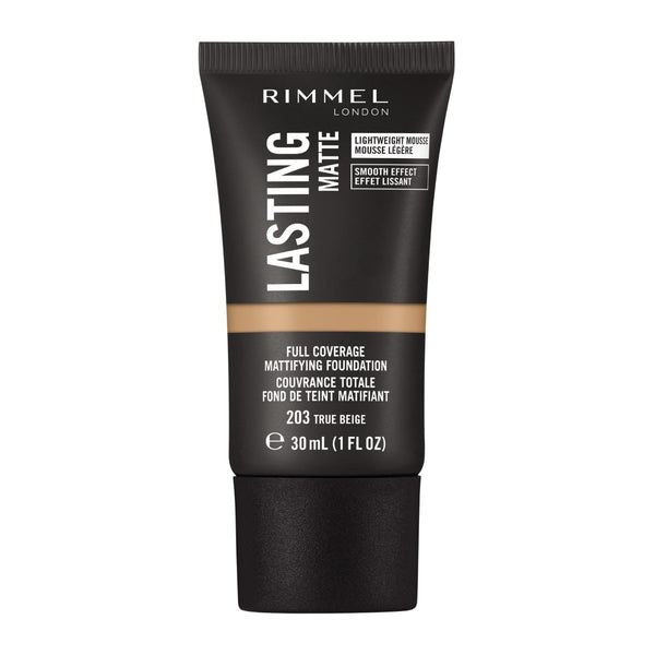 Rimmel Lasting Matte Foundation Liquid Matte Finish True Beige 203