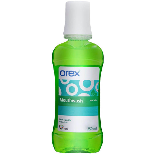 Orex Mild Mint Mouthwash Alcohol-Free Fluoride Formula 250 ml