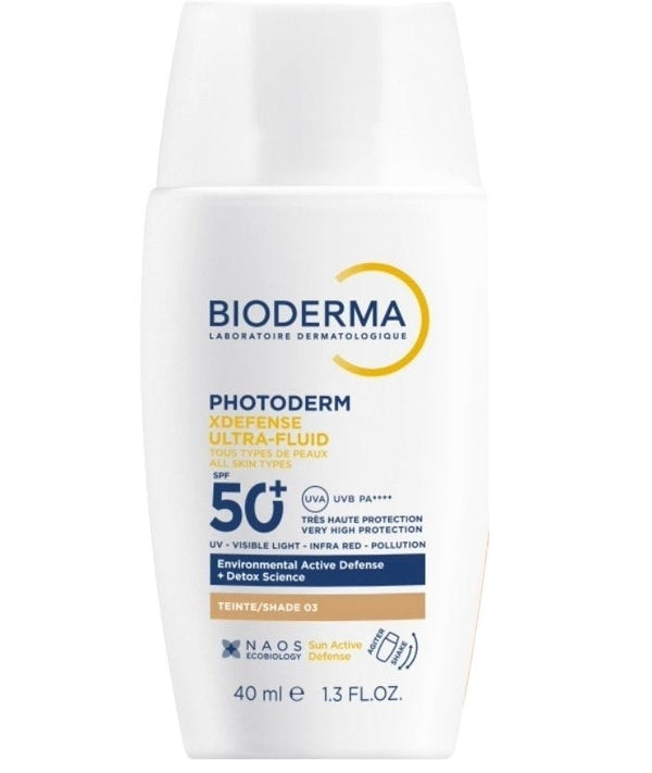 Bioderma XDefense Ultra Fluid SPF50+ Tinted Face Sunscreen Shade 03, 40 ml