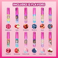 Townley Barbie Plant-Based Lip Gloss Set, Moisturizing Glossy Finish, Assorted Flavors, 12-Piece