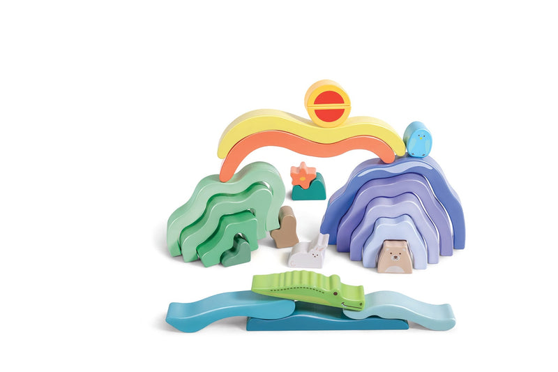 Hape Nature Scene & Animal Stacking Wooden Blocks, Nesting Toy, 22 Pieces, Ages 2Y+