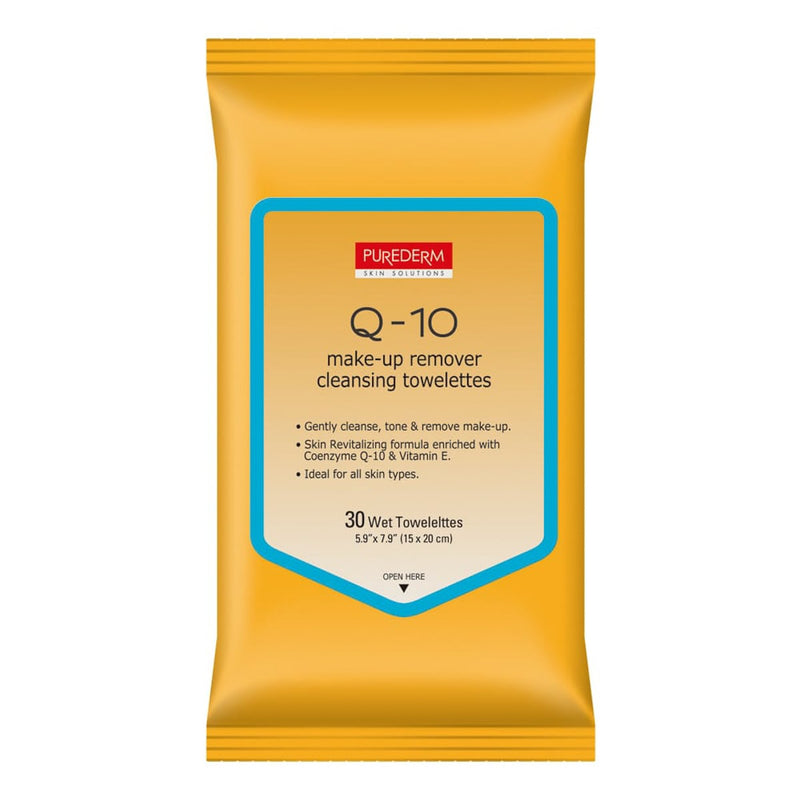 Purederm Makeup Cleansing Tissues Q10 Pre-Moistened Rose Extract Vitamin E 30 Count