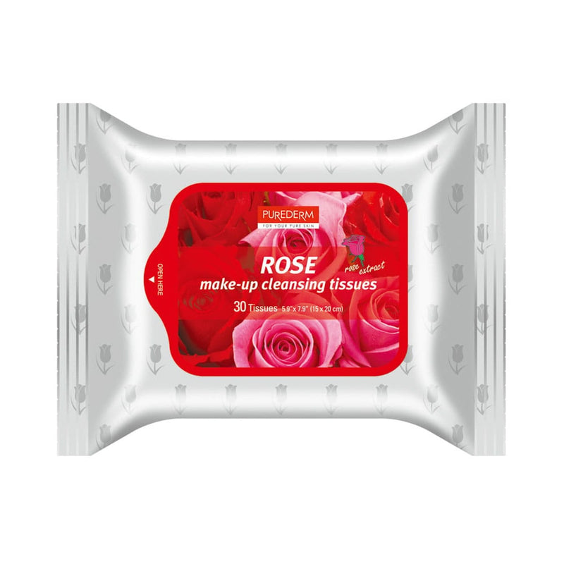 Purederm Makeup Cleansing Tissues Rose Extract Vitamin E 30 Count
