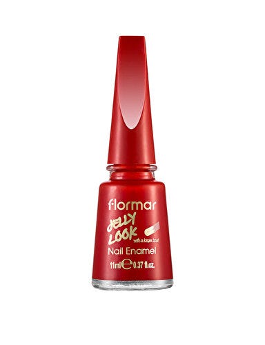 Flormar Jelly Look Nail Polish Gel-Finish Enamel Scarlet JL04