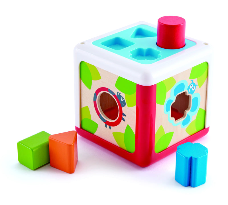 Hape Shape Sorting Box Wooden Shape Sorter Garden Creatures 12 Months+