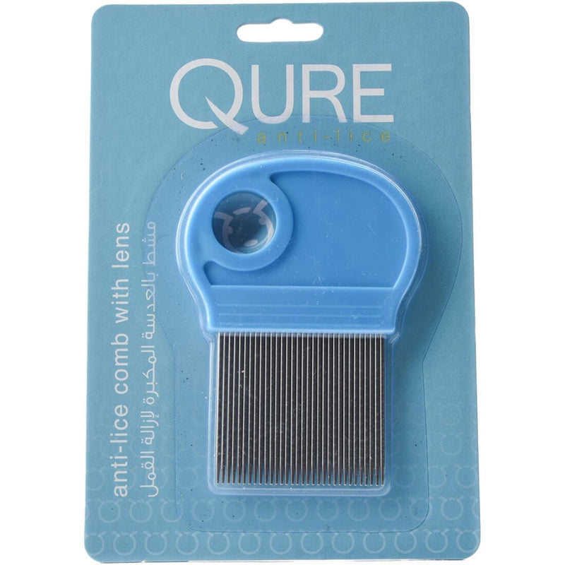 Qure Fine-Toothed Hair Comb With Lens, Stainless Steel, Delicate Hair