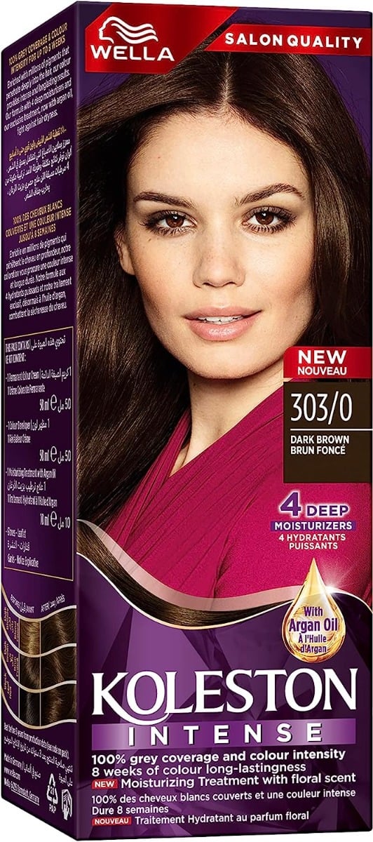 Koleston 303/0 Dark Brown Hair Color Tube, Gray Coverage, Long-Lasting Color