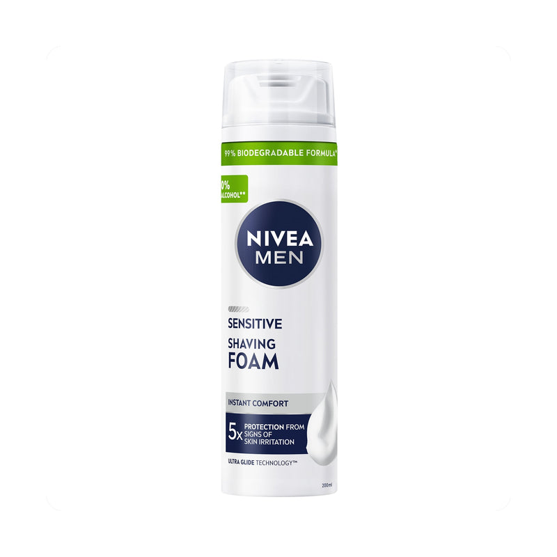 NIVEA Men Sensitive Shaving Foam Glycerin Chamomile Vitamin E 200 ml