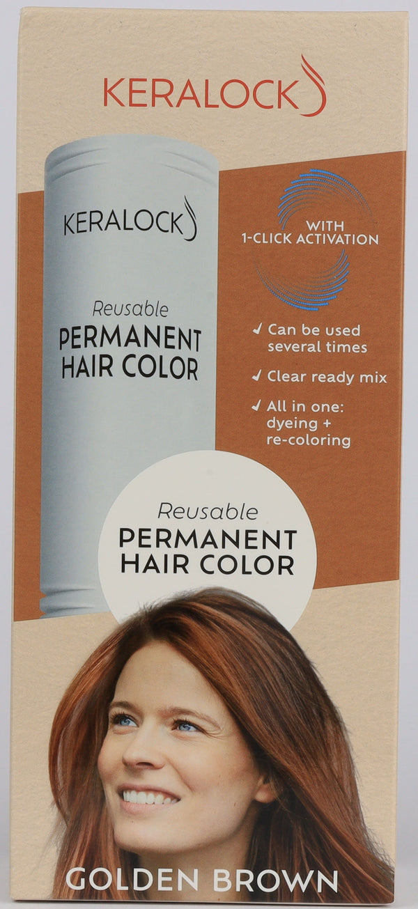 Keralock Golden Brown Permanent Hair Color Cream Keratin 150 ml