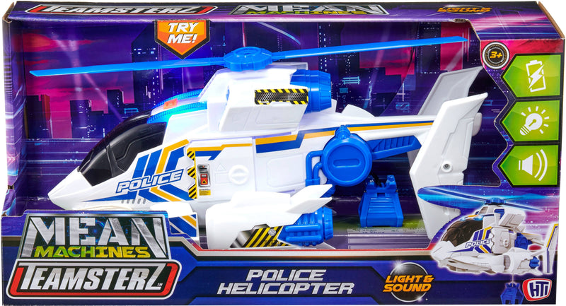 Teamsterz Mean Machines Police Rescue Helicopter Light & Sound Toy