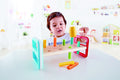 Hape Rainbow Pounder Wooden Pounding Bench with Hammer, Color and Counting Toy