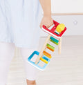 Hape Rainbow Pounder Wooden Pounding Bench with Hammer, Color and Counting Toy