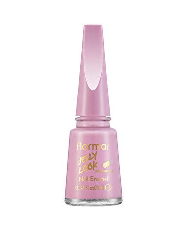 Flormar Jelly Look Nail Polish Gel Finish Shimmer Pink Barbie JL52