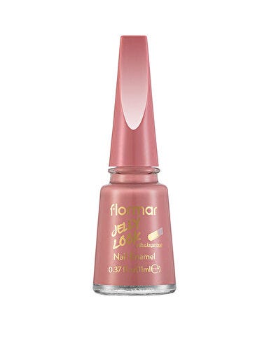 Flormar Jelly Look Nail Polish Gel Finish Ultra-Shimmer Drained Rose JL53
