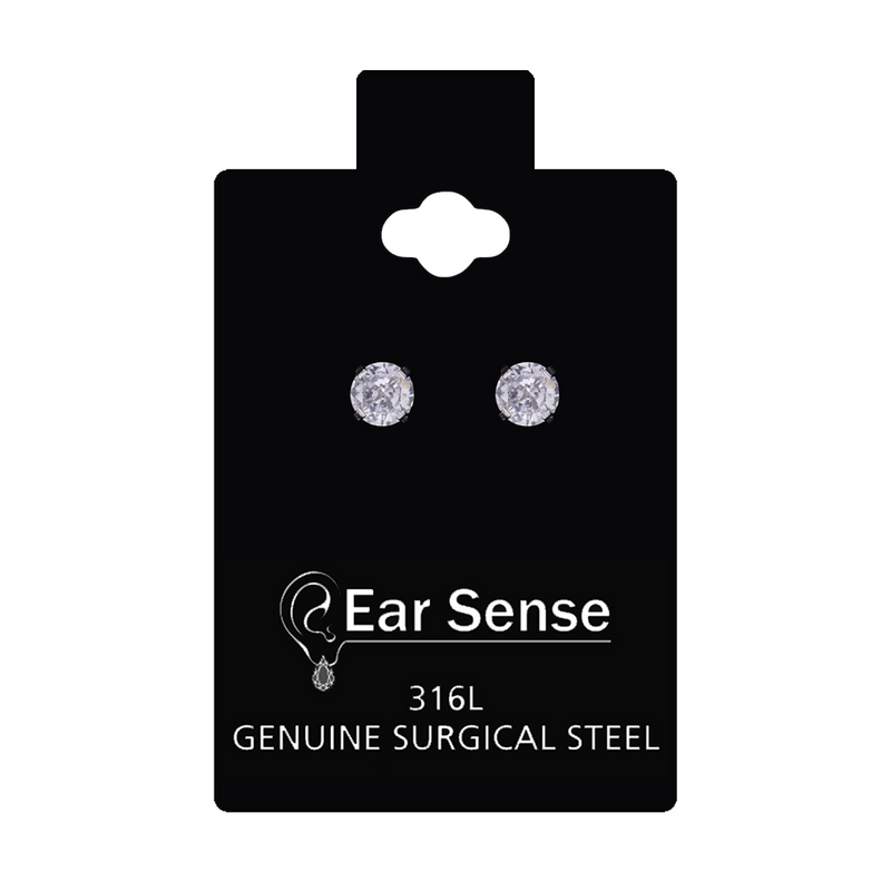 Ear Sense 5 mm D4 Gold-Plated Hypoallergenic Stainless Steel Earrings, 1 Pair