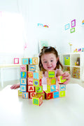 Hape Educational ABC Wooden Blocks Letters Numbers Pictures 26-Piece Set for Kids 2Y+